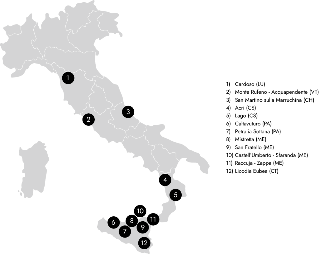 mappa frane italiane